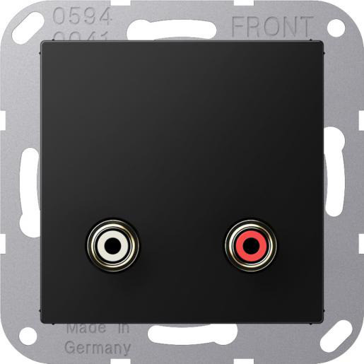 Jung Multimedia-aansluitingen cinch audio A range grafietzwart mat