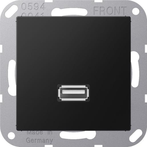 Jung Multimedia-aansluitingen usb 2.0 A range grafietzwart mat