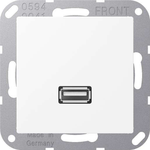 Jung Multimedia-aansluitingen usb 2.0 A range sneeuwwit mat