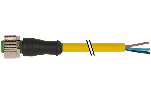 Murrelektronik Signal Connectors M12 Female 0° A-cod. with cable PVC 5x0.34 ye ul/csa 5M