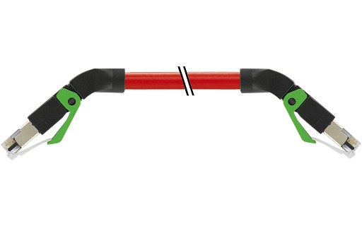 Murrelektronik Data Connectors RJ45 45° down/RJ45 45° down pur 1x4xawg22 shielded rd+dragch 1.5M