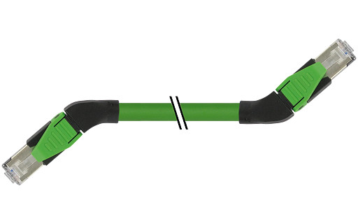 Murrelektronik Data Connectors RJ45 45° left/RJ45 45° left pur 1x4xawg22 shielded gn+dragch 10M