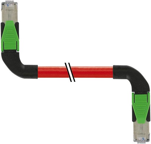 Murrelektronik Data Connectors RJ45 90° right/RJ45 90° right pur 1x4xawg22 shielded rd+dragch 1.5M