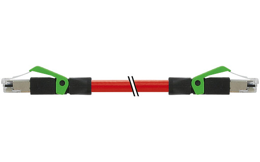 Murrelektronik Data Connectors RJ45 Male 0°/RJ45 male 0° pur 1x4xawg22 shielded rd+dragch 0.2M