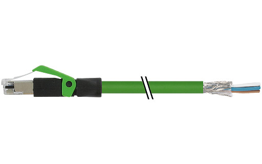 Murrelektronik Data Connectors RJ45 Male 0° with cable pur 1x4xawg22 shielded gn+drag-CH 7.5M