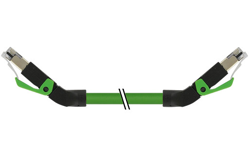 Murrelektronik Data Connectors RJ45 Male 45° up/RJ45 male 45° up pur 1x4xawg22 shielded GN 1M