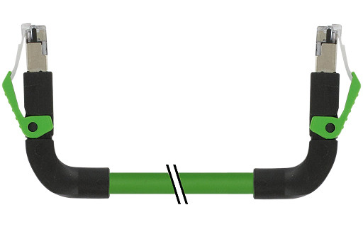 Murrelektronik Data Connectors RJ45 Male 90° up/RJ45 male 90° up pur 1x4xawg22 shielded gn+dragch 2M