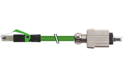 Murrelektronik Data Connectors RJ45 Pushpull male 0°/ RJ45 0° pur 1x4xawg22 shielded gn+dragch 7.5M