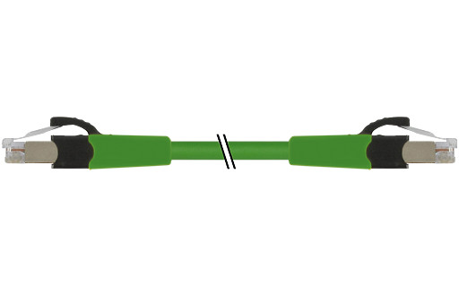Murrelektronik Data Connectors RJ45 ST. 0°/RJ45 ST. 0° gigabit FRNC/LS0H 4x2xawg26 shielded GN ul 15M