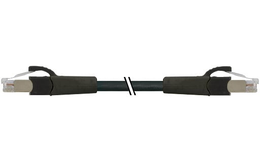 Murrelektronik Data Connectors RJ45 ST. 0°/RJ45 ST. 0°, gigabit FRNC/LS0H 4x2xawg27 shielded BK ul 4M