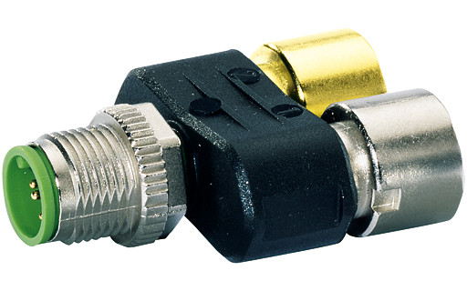 Murrelektronik Signal Connectors T-Coupler slimline M12-male 5P./ 2X M12-female 5P.
