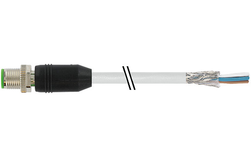 Murrelektronik Data Connectors M12 Male 0° A-cod. with cable pur 3x0.34 shielded gy+drag-CH 0.6M
