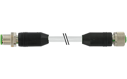 Murrelektronik Signal Connectors M12 Male 0° / M12 female 0° A-cod. pur 8x0.25 GY ul/csa+drag CH. 3M