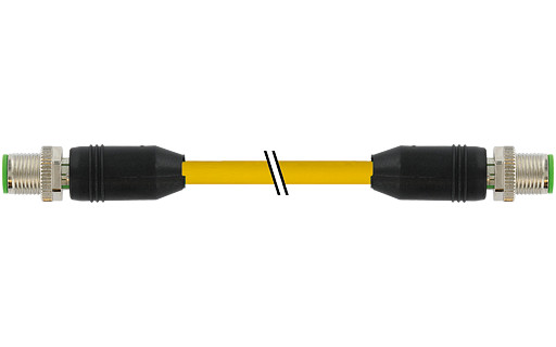 Murrelektronik Data Connectors M12 Male 0°/M12 male 0° D-cod. pur 1x4xawg22 shielded ye+drag-CH 10M