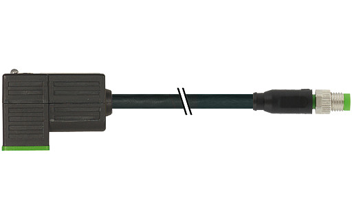 Murrelektronik Signal Connectors M8 Male 0° A-cod./msud valve C-8MM small pur 3x0.34 BK +drag CH. 0.3M