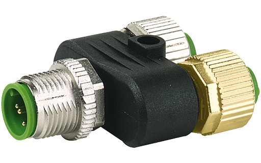Murrelektronik Signal Connectors T-Coupler M12 male /2X M12 female shielded