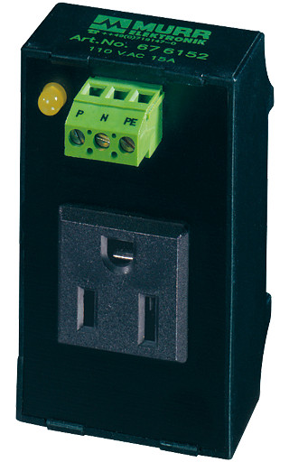 Murrelektronik control systems MSVD Power socket nema with led mounting rail