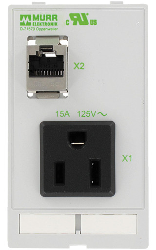 Murrelektronik front panel interface Modlink MSDD single combi insert usa nema 5-15 1XRJ45 female/female