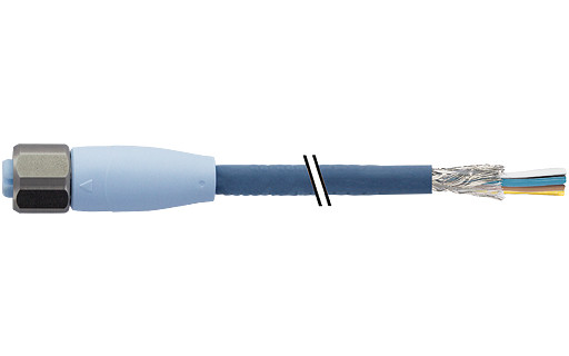 Murrelektronik Data Connectors M12 Female 0° A-cod. with cable shielded F&B pro tpe-S 4x0.34 bu 25M