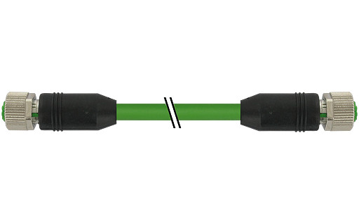 Murrelektronik Data Connectors M12 Female 0° / M12 female 0° D-cod. shielded pur 1x4xawg22 GN 6M