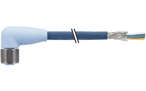 Murrelektronik Data Connectors M12 Female 90° A-cod. with cable shielded F&B pro tpe-S 8x0.25 bu 5M