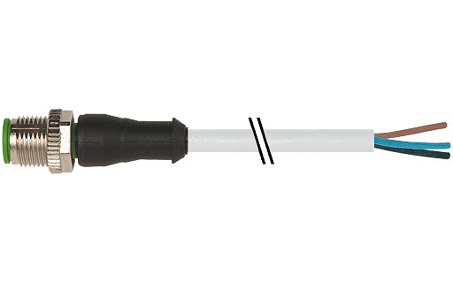Murrelektronik Data Connectors M12 Male 0° A-cod. with cable pur 2x1.5 GY 10M