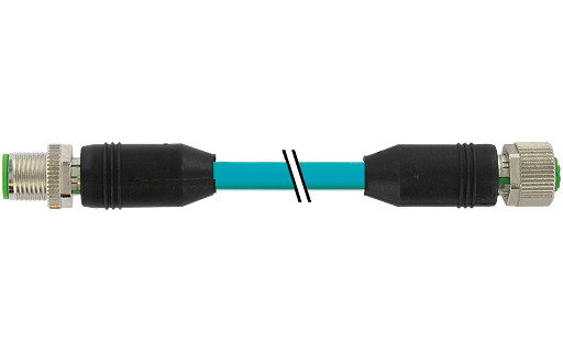 Murrelektronik Data Connectors M12 Male 0° / M12 female 0° A-cod. shielded tpe SF/utp cat5e bu 50M