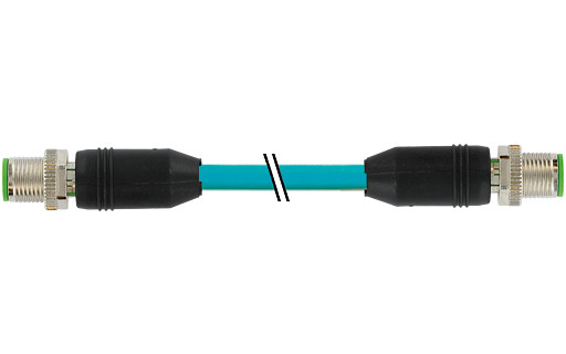 Murrelektronik Data Connectors M12 Male 0° / male 0° X-cod. shielded tpe SF/utp cat6a bu1.75M