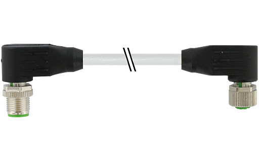 Murrelektronik Data Connectors M12 Male 90° / M12 female 90° A-cod. shielded pur 5x0.34 GY 10M