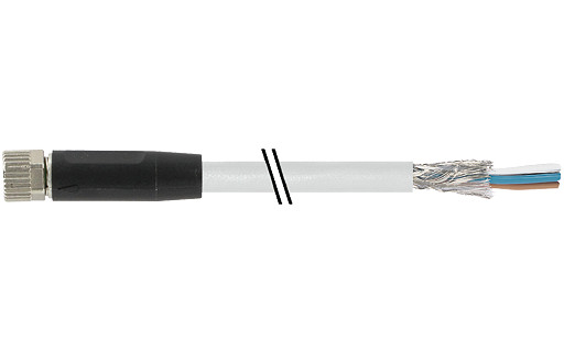 Murrelektronik Data Connectors M8 Fem. 0° A-cod. with cable pur 4x0.34 shielded gy+drag-CH 10M