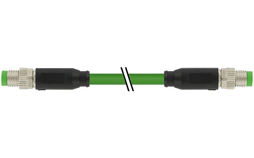 Murrelektronik Data Connectors M8 Male 0° / M8 male 0° D-cod. shielded pur 1x4xawg22 GN 8M