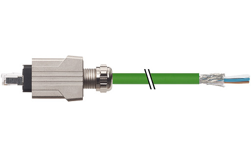 Murrelektronik Data Connectors RJ45 Push pull male 0° with cable aida pur 1x4xawg22 GN 3M