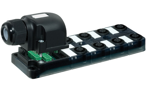 Murrelektronik M12 distribution boxes Exact12, 8XM12, 4 pole cap, plug. screw-term.