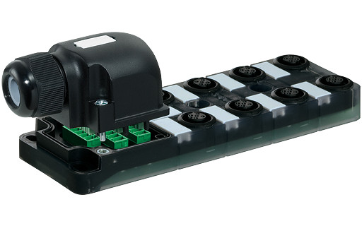 Murrelektronik M12 distribution boxes Exact12, 8XM12, 5-pole, cap, plug. screw-term.