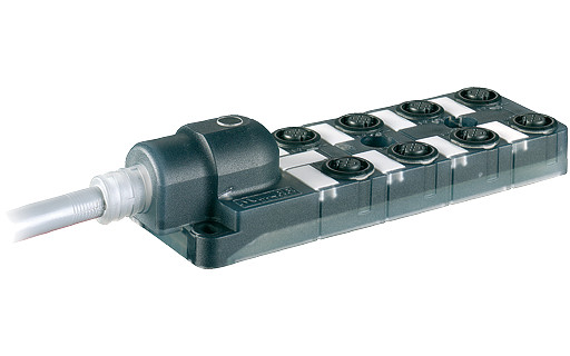 Murrelektronik M12 distribution boxes Exact12, 8XM12, 5-pole, moulded cable 5.0M pur/PVC 16x0,34+3x0.75,