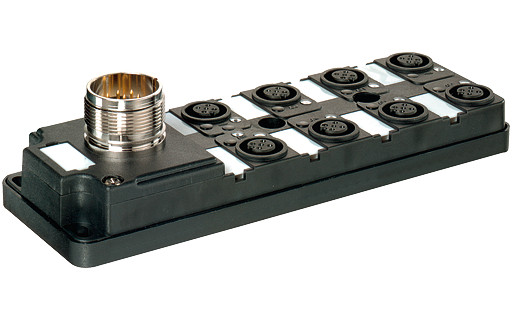 Murrelektronik M12 distribution boxes MVP12, 8XM12, 5pole, M23 19pol. con. connector exit frontside