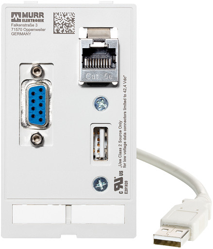 Murrelektronik front panel interface Modlink data insert 1xsub-D9 fem./male + 1XRJ45 + 1xusb fem./male 2M