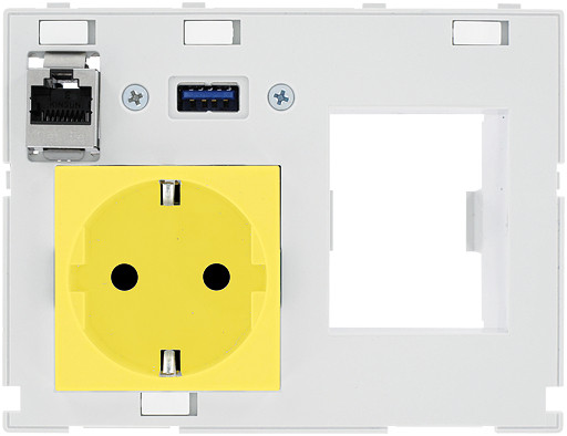Murrelektronik front panel interface Modlink DBL combi insert germany yellow 1xrj45+usb + RCD opening
