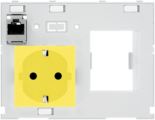 Murrelektronik front panel interface Modlink insert germany yellow 1XRJ45 fem./fem. + RCD opening