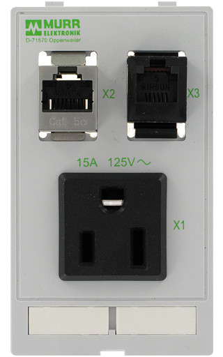 Murrelektronik front panel interface Modlink insert usa nema 5-15 1XRJ45 fem./fem. + 1XRJ12 fem./fem.