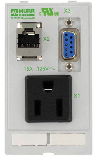 Murrelektronik front panel interface Modlink insert usa nema 5-15 1xsud-D9 fem./fem. + 1XRJ45 fem./fem.