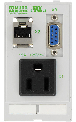 Murrelektronik front panel interface Modlink insert usa nema 5-15 1xsud-D9 fem./male + 1XRJ45 fem./fem.