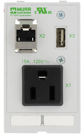 Murrelektronik front panel interface Modlink insert usa nema 5-15 1xusb fem./fem. + 1XRJ45 fem./fem.