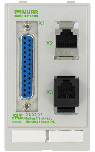 Murrelektronik front panel interface Modlink MSDD data insert 1xsub-D25 female/female + 1XRJ45 + 1XRJ12