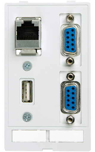 Murrelektronik front panel interface Modlink MSDD data insert 2×sub-D9 female/female + 1×RJ45 + 1xusb-A