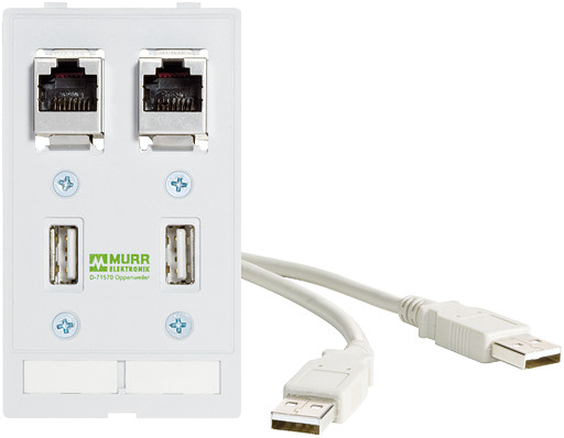 Murrelektronik front panel interface Modlink MSDD data insert 2×usb-A female/male 0,7M cable + 2XRJ45