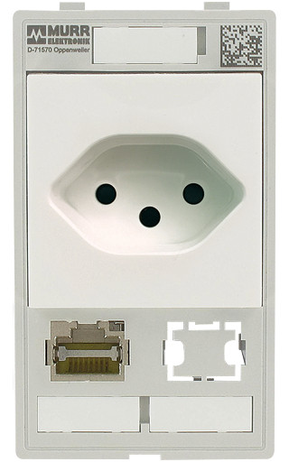 Murrelektronik front panel interface Modlink MSDD single combi insert swiss 1X RJ45 + 1X data cutout