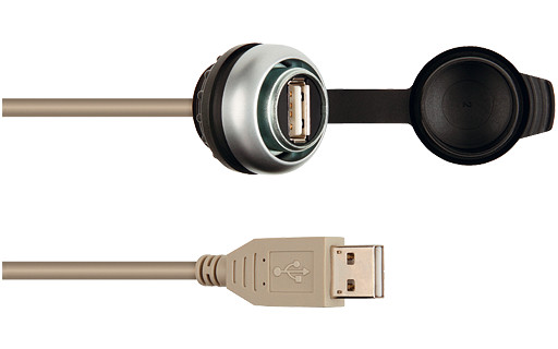 Murrelektronik front panel interface MSDD Pass-through usb 3.0 form A, 5.0 M cable, design silver