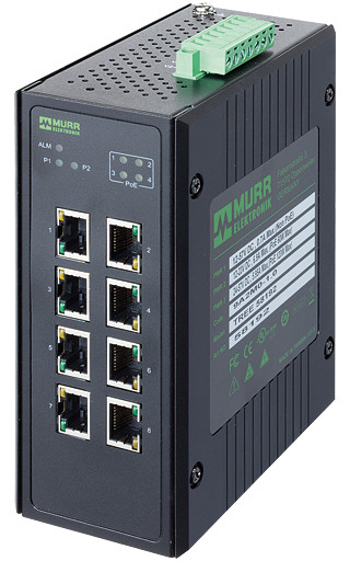 Murrelektronik Switch 8 Port unmanaged gigabit switch 4 poe ports ip20 metal