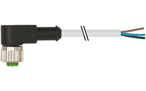 Murrelektronik Signal Connectors M12 Female 90° A-cod. with cable pur 4x0.34 GY ul/csa+drag CH. 30M